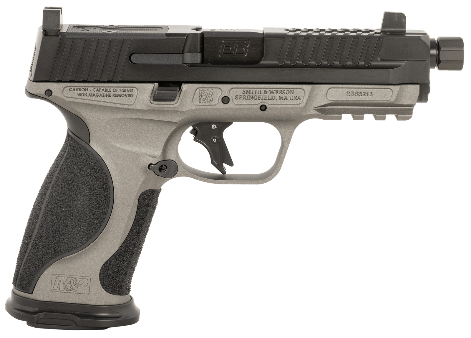 Ed Brown MPFTACT Fueled M&P Tactical 9mm Luger 19+1 4.75" Black Nitride Match Grade Threaded Barrel, Black Nitride Optic Cut/Serrated Stainless Steel Slide