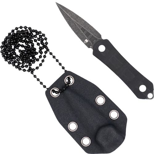 COBRATEC GUARDIAN NECK KNIFE 1.99" D2 STONEWASH DAGGER W/SH