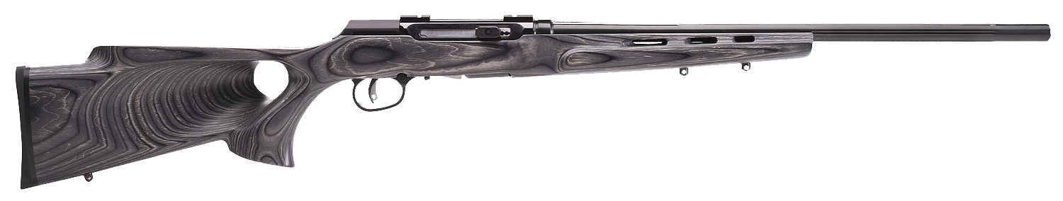 Savage Arms 47215 A Series Target Full Size 22LR 10+1 22" High Luster Heavy Target Barrel, High Luster Drilled & Tapped Carbon Steel Receiver, Gray Thumbhole Laminate Stock, Right Hand
