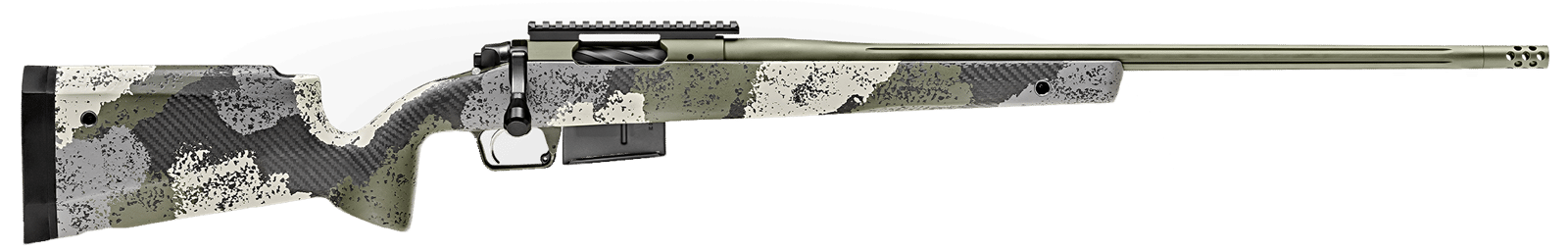 Springfield Armory BAW92465PRCG Model 2020 WayPoint  6.5 PRC 3+1 Cap 24" Mil-Spec Green Cerakote Rec/Barrel Evergreen Camo Carbon Fiber Hybrid Profile with M-LOK Stock Right Hand (Full Size)