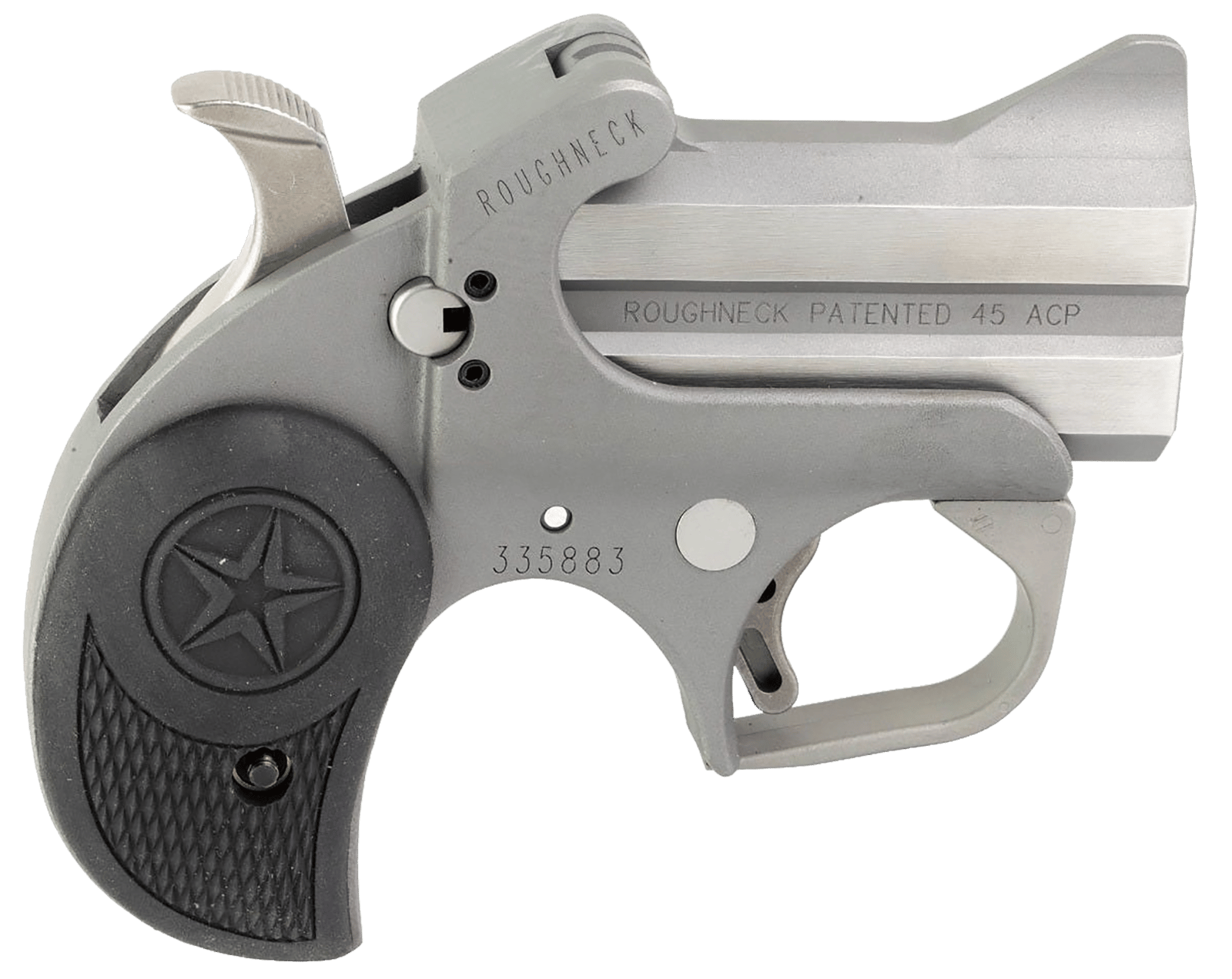 Bond Arms BARN Roughneck Rough Series 45 ACP 2 Shot 2.50" Rough Matte Stainless Steel Barrel/Frame Black Rubber Grips Right Hand