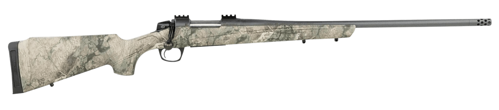 CVA CR6981 Cascade  Full Size 300 Win Mag 3+1, 24" Sniper Gray Cerakote Steel Threaded Barrel, Sniper Gray Cerakote Steel Receiver, Exclusive Realtree Rockslide Fixed w/SoftTouch Stock, Right Hand
