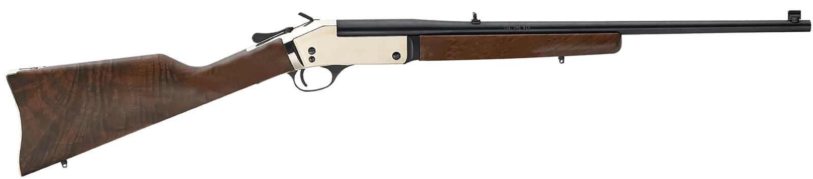 Henry H015B4570 Single Shot  45-70 Gov Caliber with 1rd Capacity, 22" Blued Barrel, Polished Brass Metal Finish & American Walnut Stock, Right Hand (Full Size)