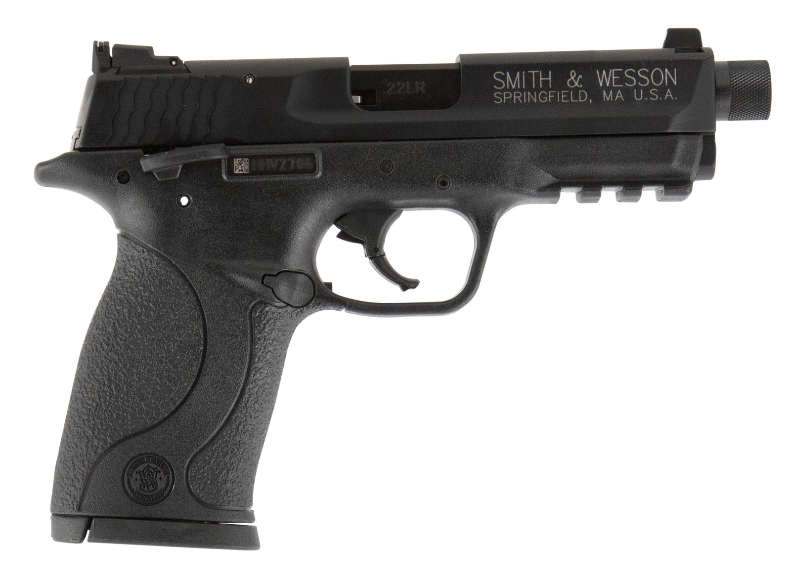 Smith & Wesson 10199 M&P Compact 22 LR 3.50" Threaded Barrel 10+1, Black Polymer Frame With Picatinny Acc. Rail, Black Armornite Aluminum Slide, Ambidextrous Manual Safety