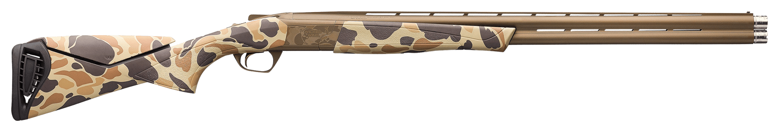 Browning 018725304 Cynergy Wicked Wing 12 Gauge with 28" Barrel, 3.5" Chamber, 2rd Capacity, Burnt Bronze Cerakote Metal Finish & Vintage Tan Camo with Adjustable Comb Stock Right Hand (Full Size)