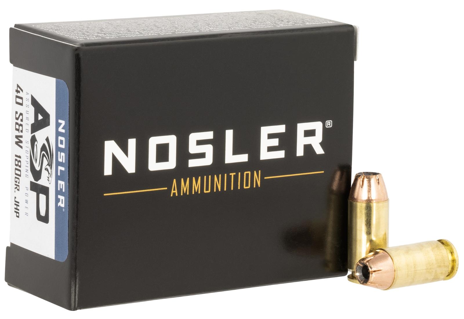 Nosler 51279 Assured Stopping Power Handgun 40S&W 180gr Jacketed Hollow Point 20 Per Box/20 Case