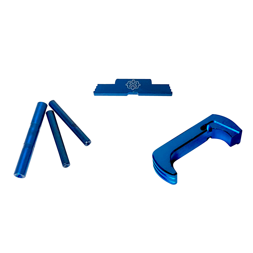 Cross Armory CRG5OKBL 3 Piece Kit  Extended Compatible w/Glock 17/19/26/34 Gen5 Blue Anodized Steel/Aluminum