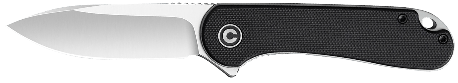 Civivi Knives C907A Elementum  2.96" Folding Plain Satin D2 Steel Blade, 4.03" Black Textured G10 Handle