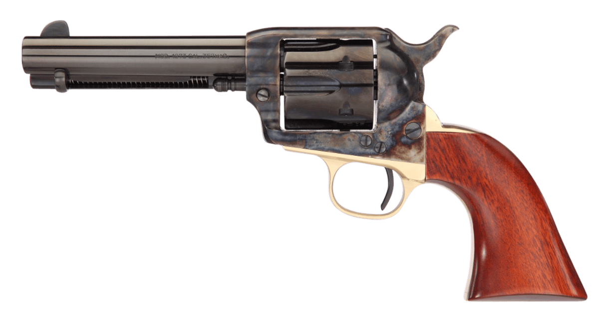 Taylors & Company 450DE 1873 Ranch Hand Deluxe 45 Colt (LC) 6rd 4.75" Blued Cylinder & Barrel Color Case Hardened Steel Frame Walnut Navy Size Grip (Taylor Tuned)