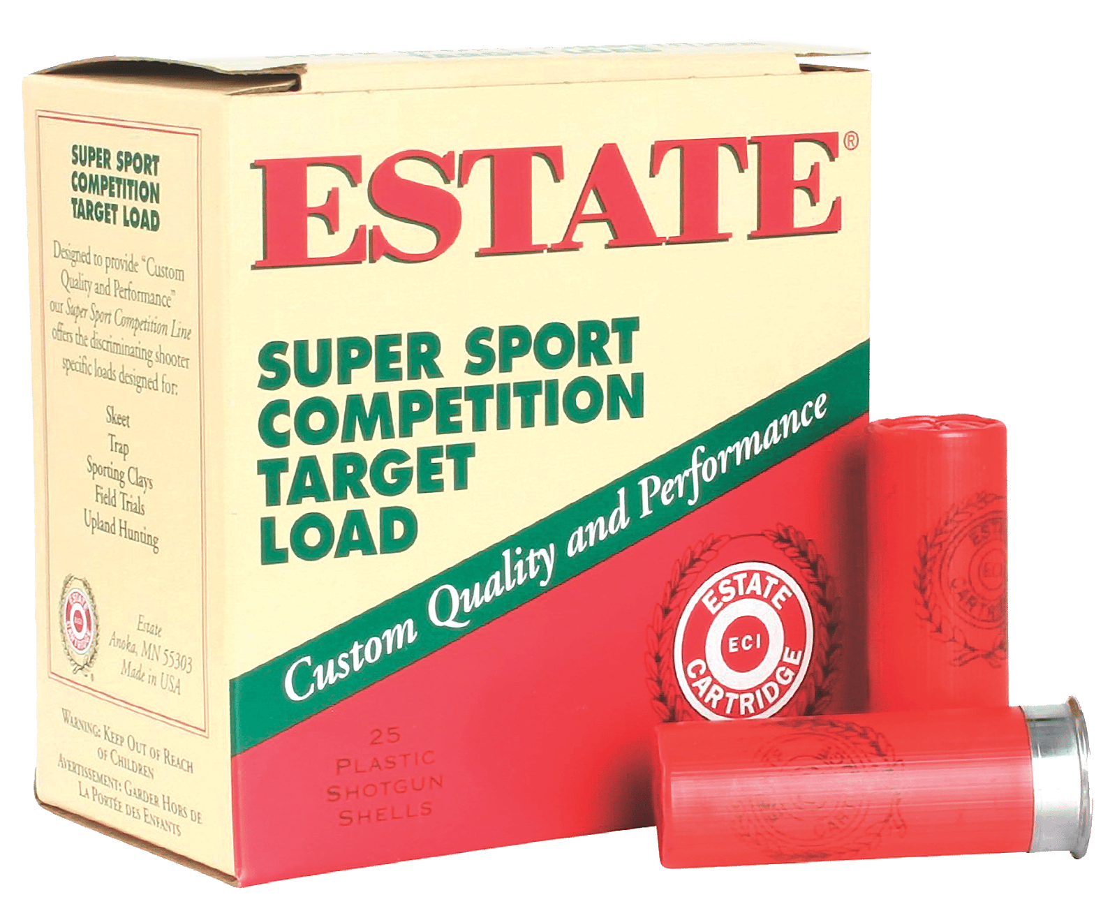 Estate Cartridge SS12H18 Super Sport Competition Target 12Gauge 2.75" 1oz 8Shot 25 Per Box/10 Case