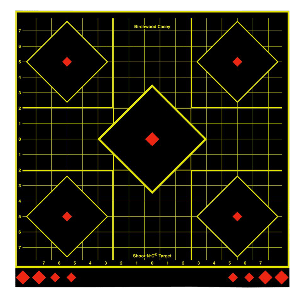 Birchwood Casey 34175 Shoot-N-C Reactive Target Self-Adhesive Paper Multi Color 17.75" 5-Diamond 5 Pack
