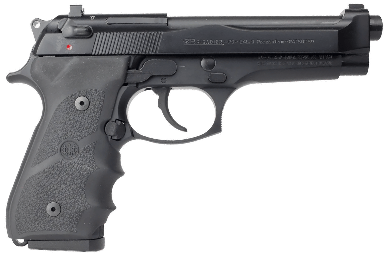 Beretta USA J92F700M 92FS Brigadier Full Size Frame 9mm Luger 15+1 4.70" Black Inox Steel Barrel, Black Bruniton Serrated Steel Slide, Black Aluminum Frame w/Beavertail, DA/SA, Ambidextrous