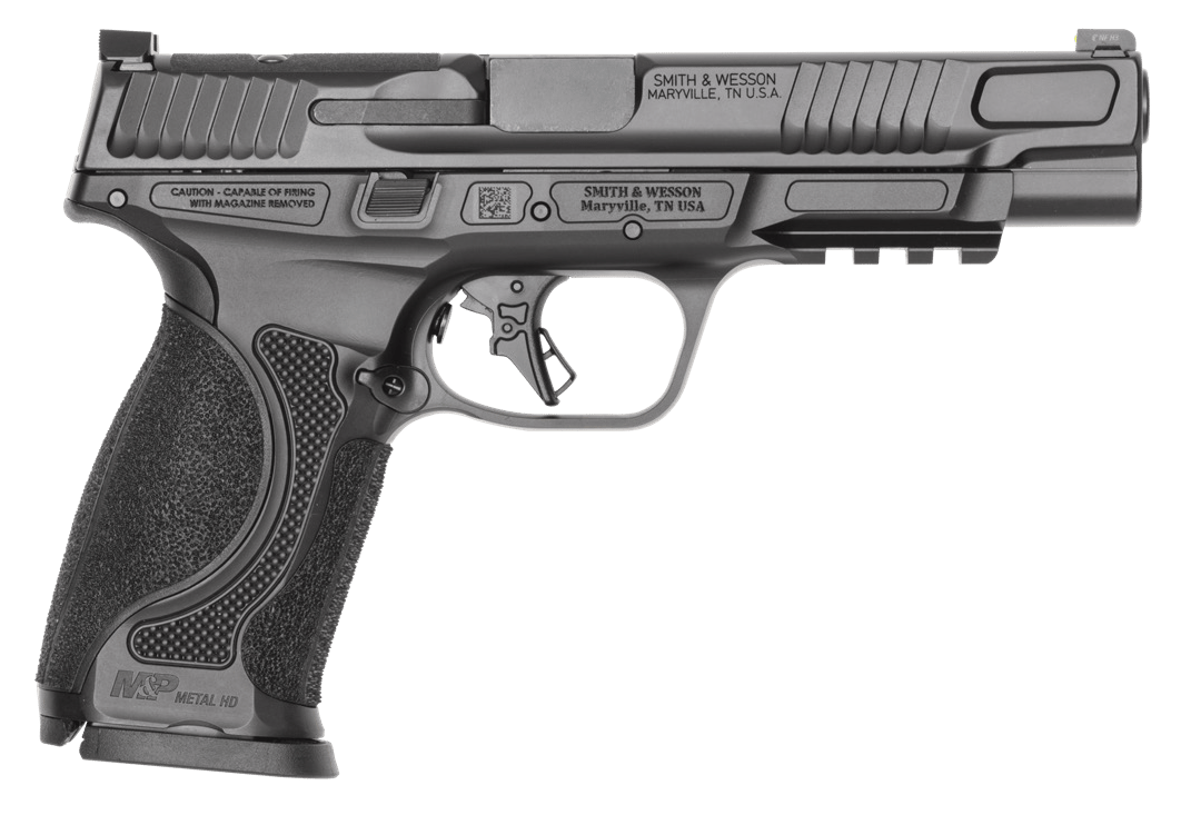 Smith & Wesson 14811 M&P9 M2.0 Metal Full Size Frame 9mm Luger 15+1 5" Black Armornite Stainless Steel Barrel & Optic Ready/Serrated Slide, Black Armornite Stainless Steel Frame w/Picatinny Rail, Inte