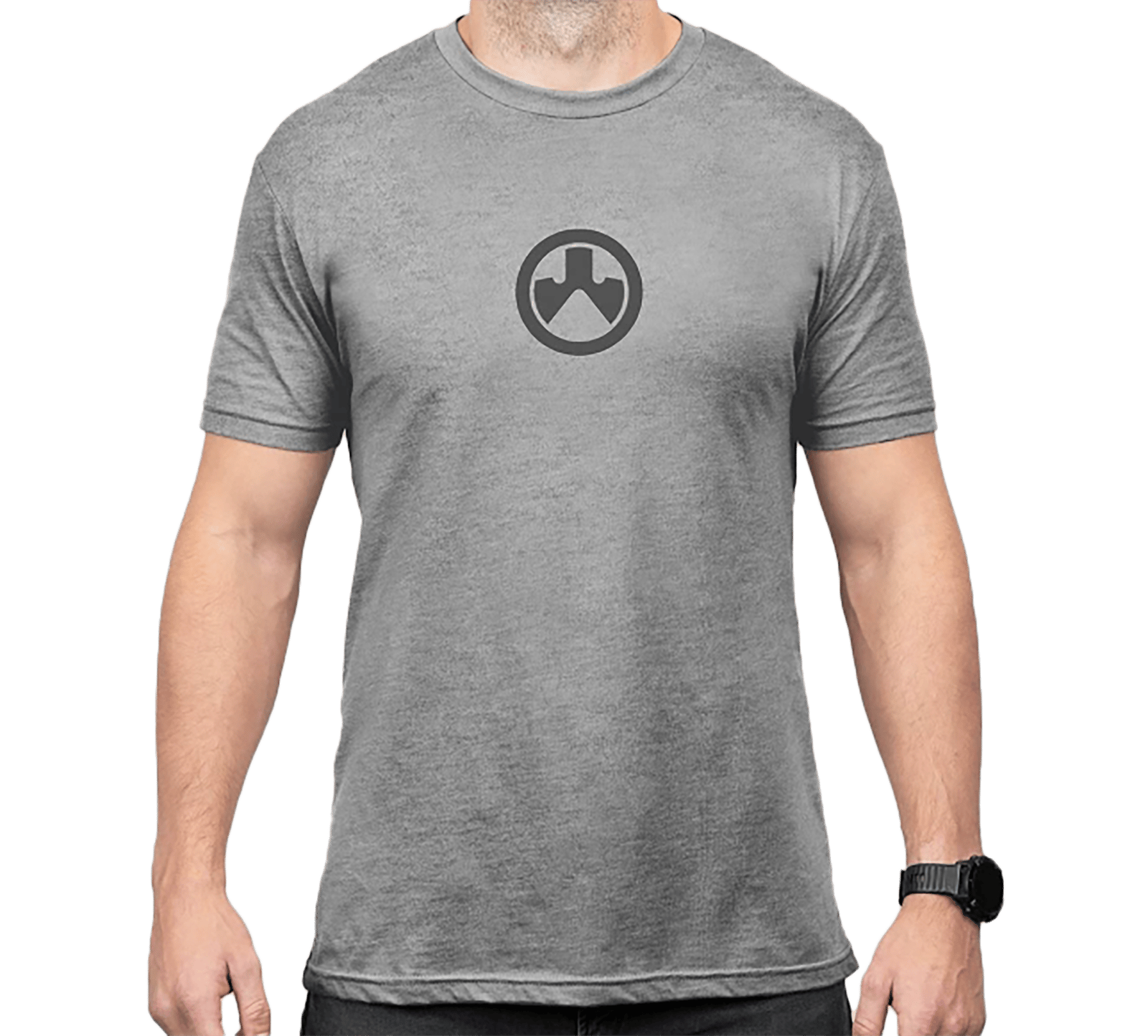 Magpul MAG1115-041-XL Icon Logo  Stone Gray Heather Cotton/Polyester Short Sleeve XL