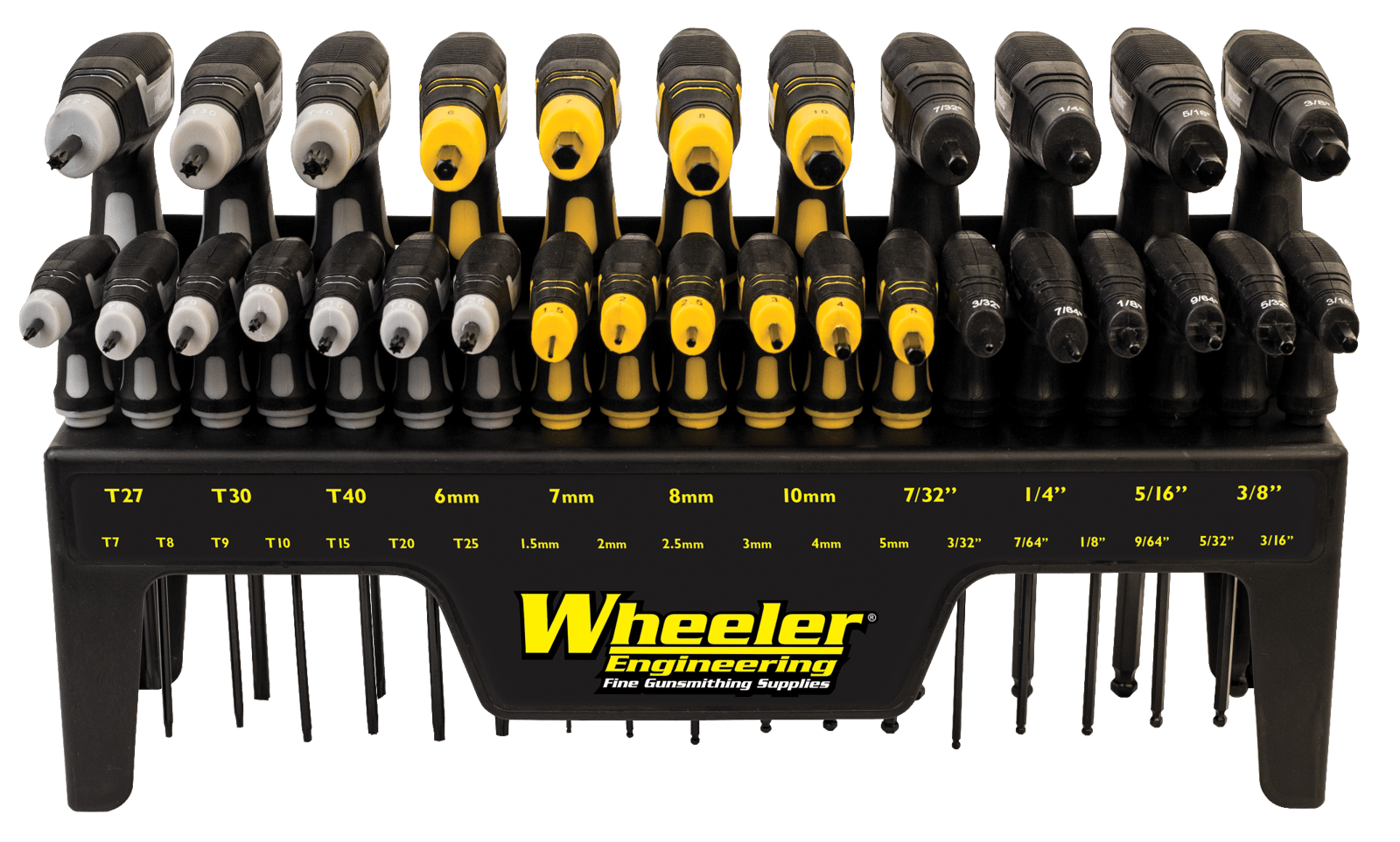 Wheeler 1081957 SAE/Metric Hex & Torx P-Handle Set Black Rubber Handle 30 Pieces