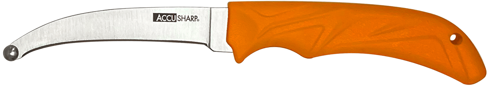 AccuSharp 734C AccuZip  4" Fixed Plain Stainless Steel/ Blade Blaze Orange Ergonomic Anti-Slip Rubber Handle
