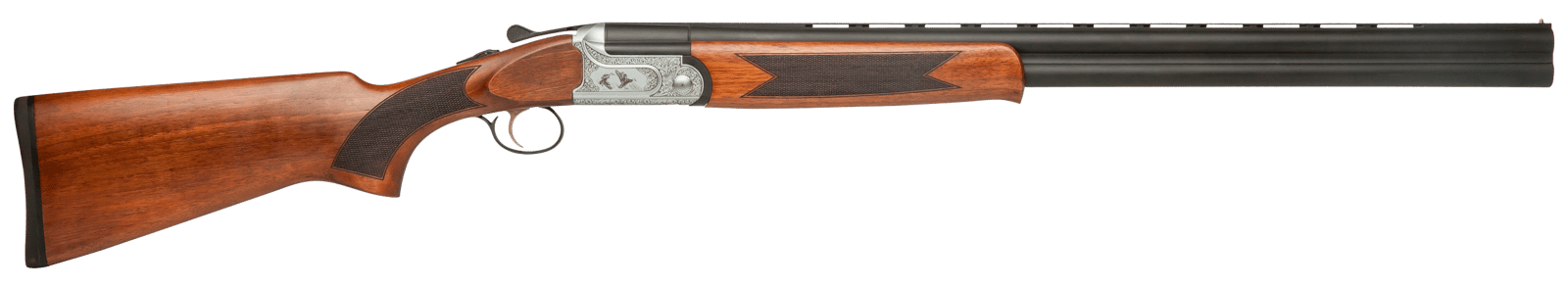 Dickinson LLC GW12W28P Green Wing  12 Gauge 2rd 3" 28" Matte Black Vent Rib Barrel, Engraved Steel Receiver w/Satin Silver Metal Finish, Bead Front Sight, Wood Stock & Ejector