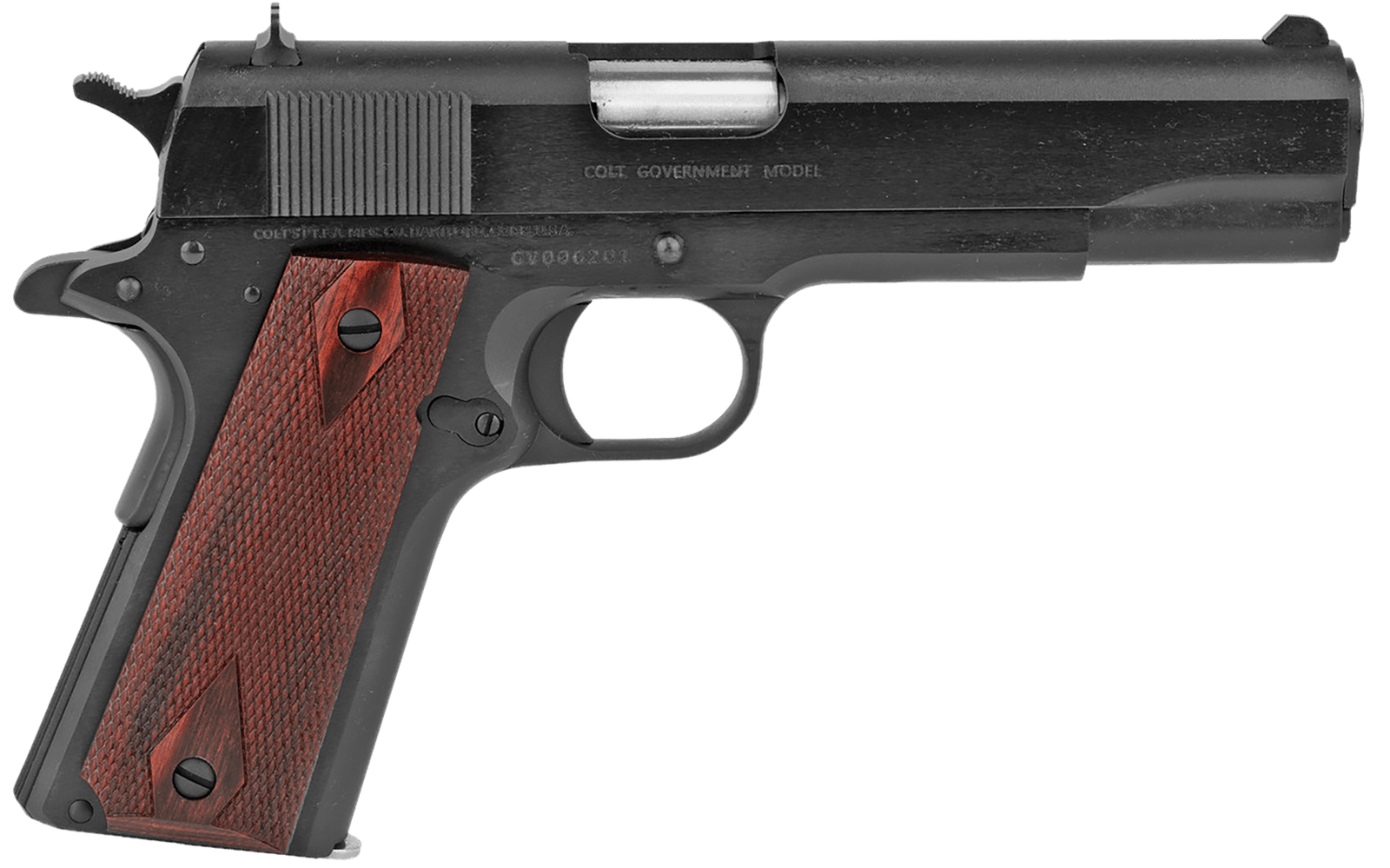 Colt Mfg O1911C38 1911 Government 38 Super 9+1 5" Blued National Match Barrel, Serrated Steel Slide & Frame w/Beavertail, Black Cherry Checkered G10 Grip