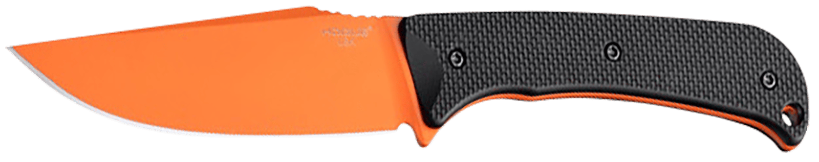 Hogue 35859 Extrak  XL 3.90" Fixed Clip Point Plain Blaze Orange Cerakote CPM M4 Tool Steel Blade, Black Textured G10 Scales Handle