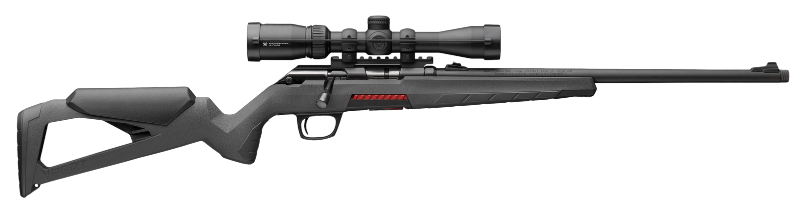 Winchester Repeating Arms 525234186 Xpert w/Optic Full Size 17 WSM 8+1 16.50" Matte Black Threaded Sporter Barrel, Drilled & Tapped Steel Receiver, Gray Synthetic Molded Stock, Vortex Crossfire II 2-7