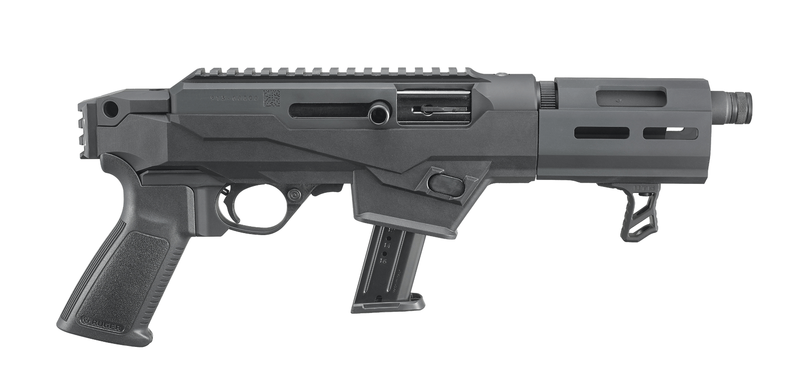 Ruger 29100 PC Charger  9mm Luger 6.50" Threaded Barrel 17+1, Black Hard Coat Anodized Finish, Glass-Filled Polymer Chassis, Takedown Stock, 7075-T6 Aluminum Picatinny Rail, Optics Ready