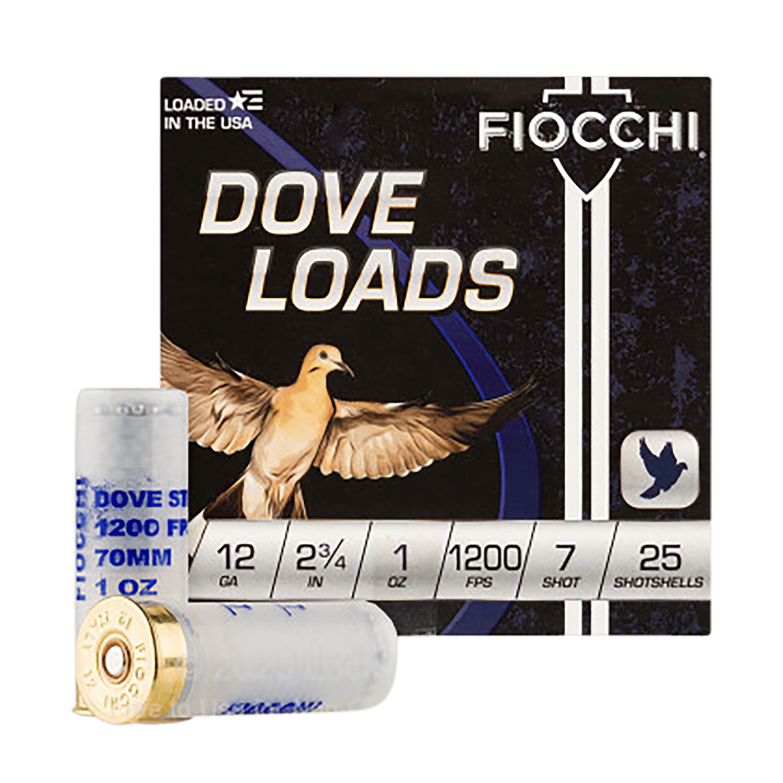 Fiocchi 12DLS17 Dove & Quail  12Gauge 2.75" 1oz 7Shot 25 Per Box/10 Case