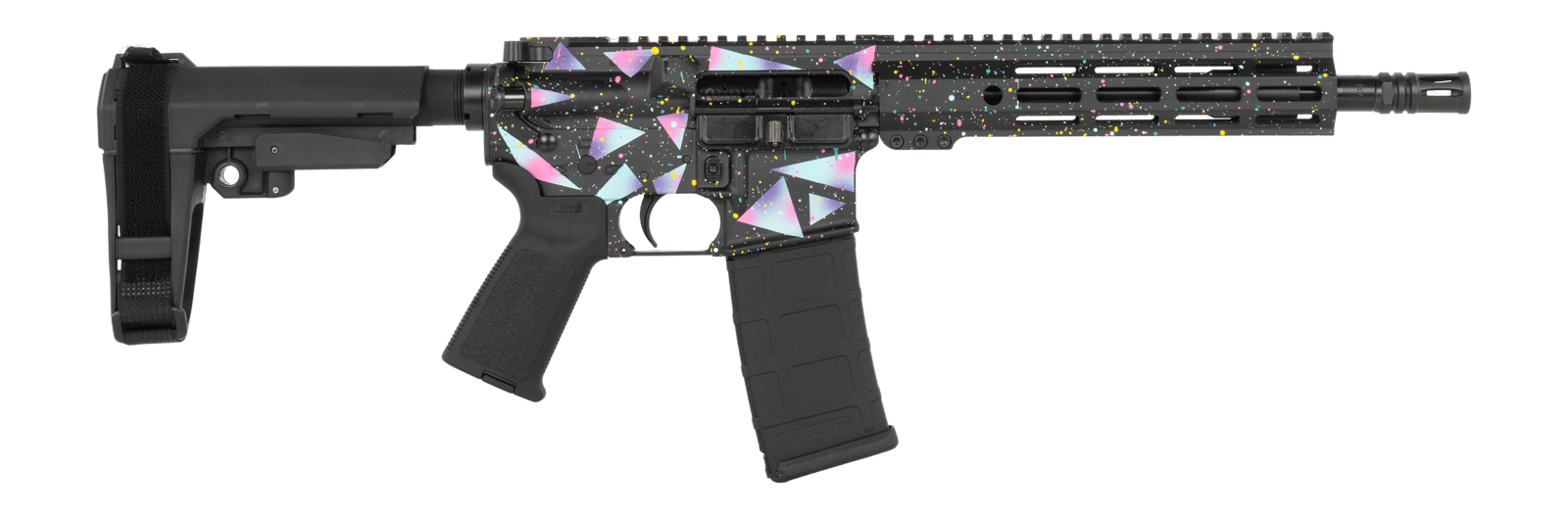 Shark Coast Tactical SCC07237MIA-P Miami  5.56 NATO 30+1 10.50" Black Nitride Threaded Barrel, Aluminum Receiver w/Picatinny Rail, M-LOK Handguard, Polymer SB Tactical SBA3 Brace, Polymer Grip