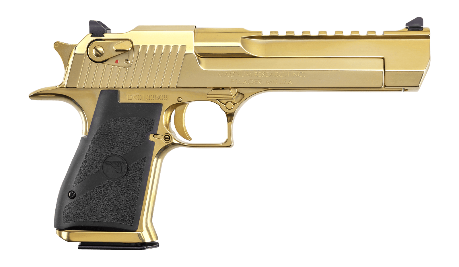 Magnum Research DE357ZNG Desert Eagle Mark XIX 357 Mag 9+1 6" Picatinny Rail Barrel, Gold Zirconium Nitride Serrated Slide & Frame