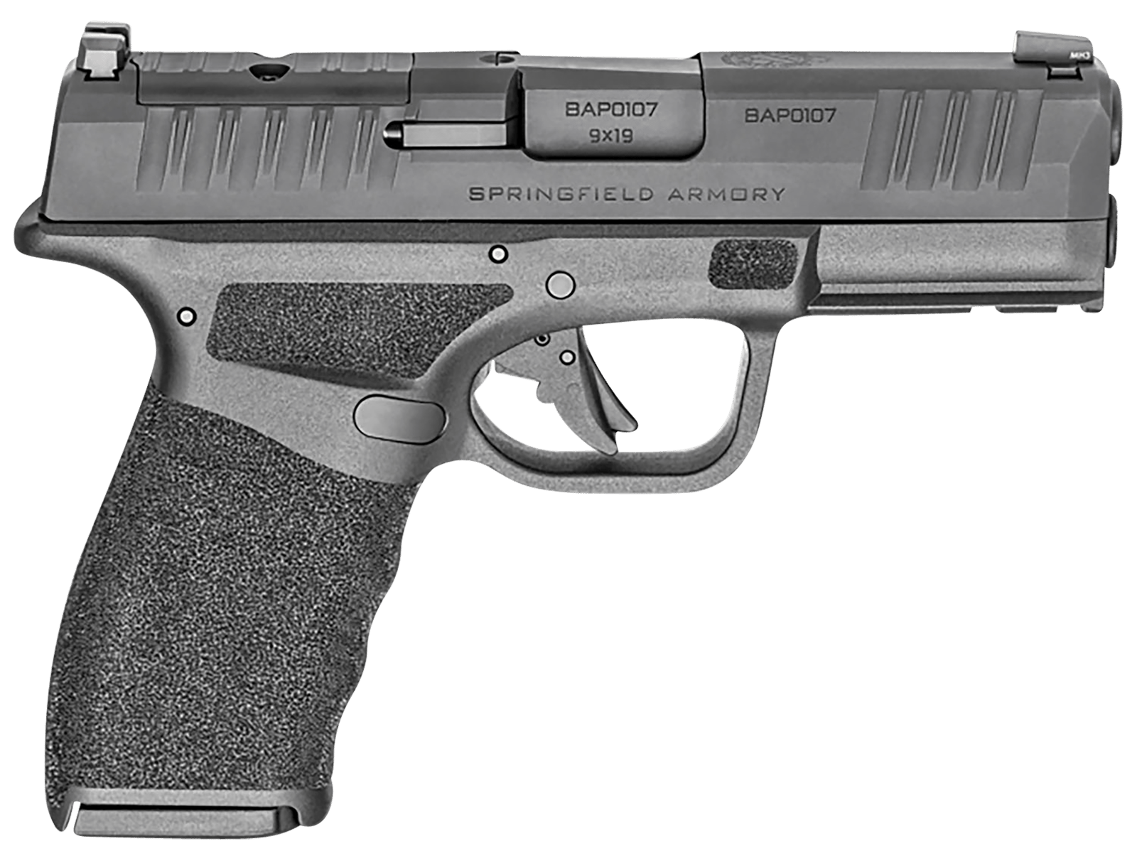Springfield Armory HCP9379BOSP Hellcat Pro OSP Compact 9mm Luger 17+1 3.70" Black Melonite Steel Barrel & Optic Ready/Serrated Slide, Black Polymer Frame w/Picatinny Rail, Textured Grip