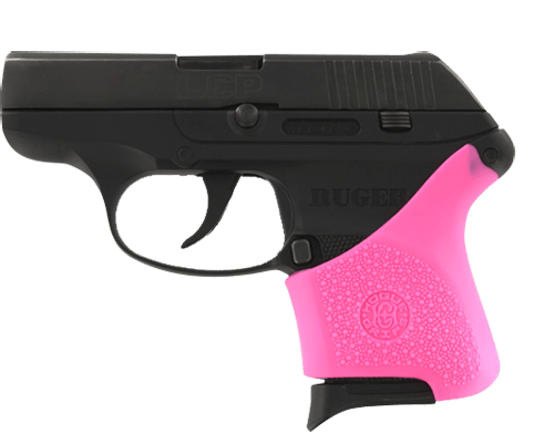 Hogue 18107 HandAll Hybrid Grip Sleeve made of Rubber with Textured Pink Finish for Ruger LCP