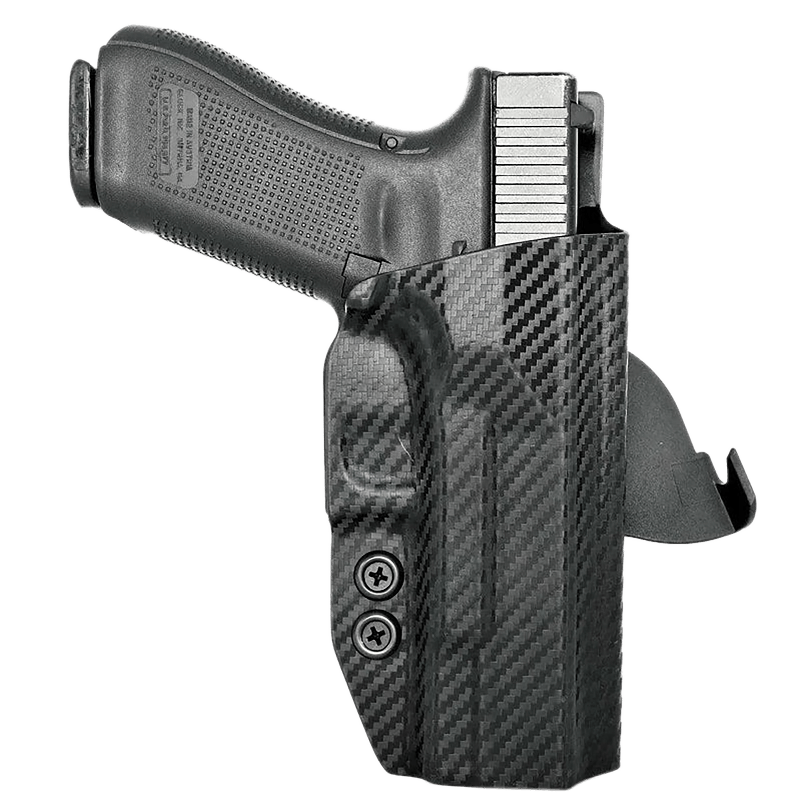 Rounded Gear GLK172231CFRHOWBPDL  Paddle Holster OWB Black Carbon Fiber Kydex Fits Glock 17 Right Hand