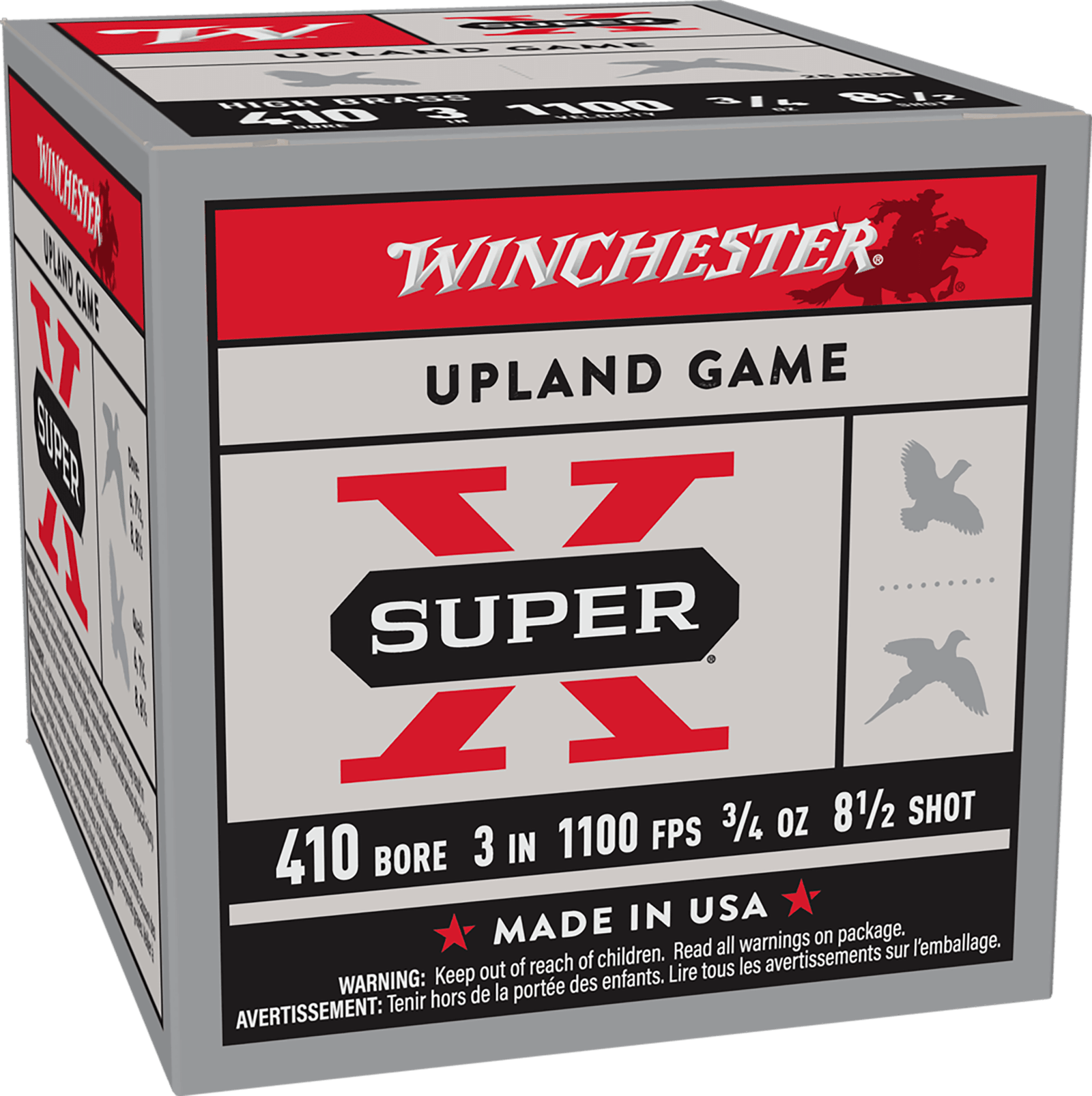 Winchester Ammo X413H85 Super X Heavy Game Load High Brass 410Gauge 3" 3/4oz 8.5Shot 25 Per Box/10 Case