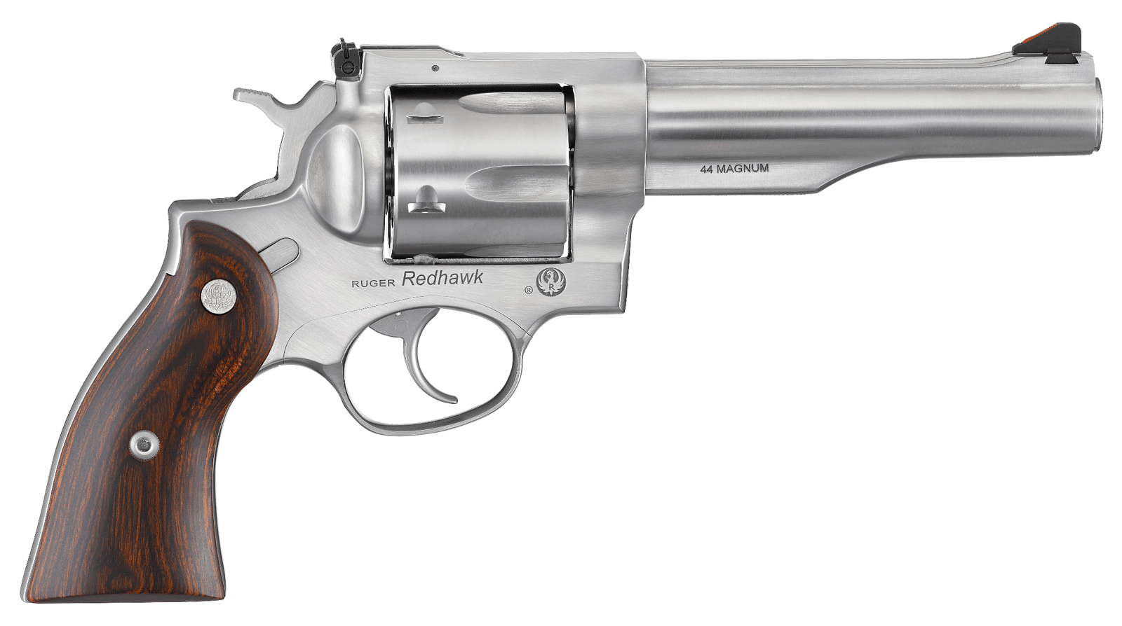 Ruger 5043 Redhawk  44 Special/44 Rem Mag 6rd, 5.50" Satin Stainless Steel Barrel, Dual Chambered Satin Stainless Cylinder & Frame, Hardwood Grip