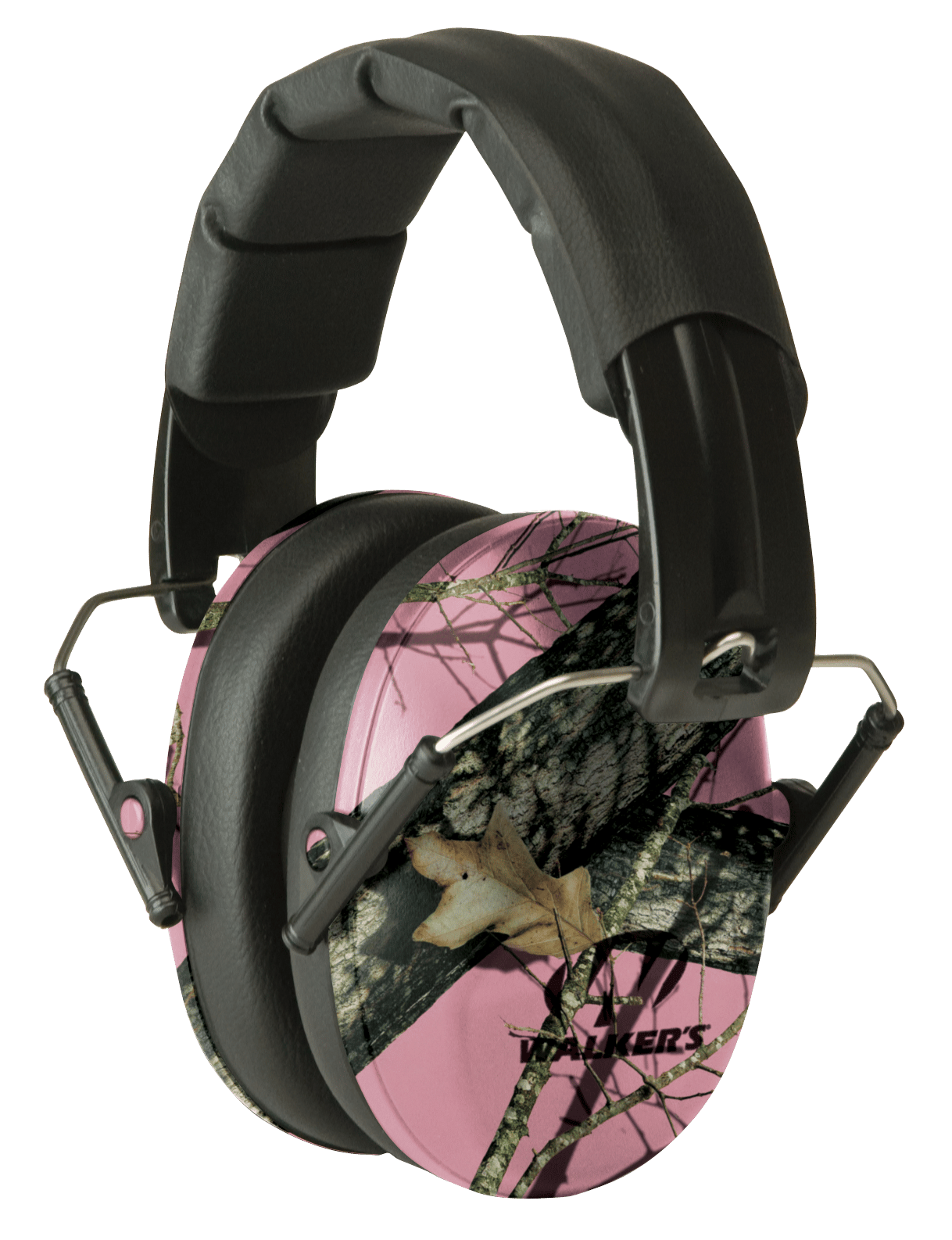 Walker's GWPFPM1PKMO Pro Low Profile Passive Muff 22 dB Over the Head Mossy Oak/Pink Polymer