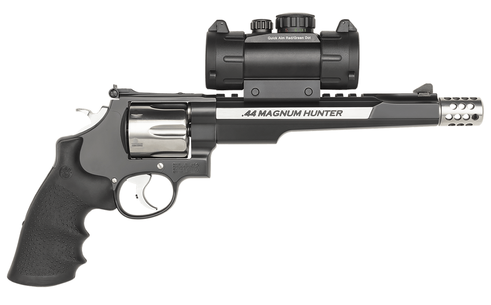 Smith & Wesson 170318 Performance Center 629 Hunter 44 Rem Mag 6rd 7.50" Stainless Steel Black Stainless Steel Black Polymer Grip