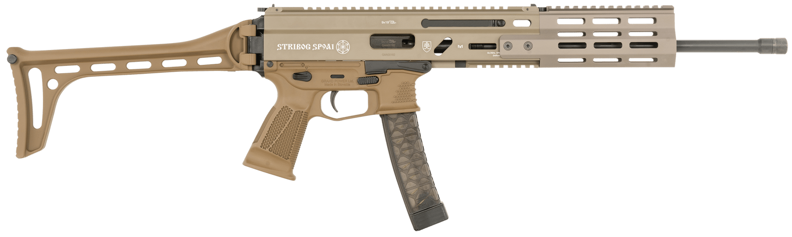 Grand Power 810091157930 Stribog SP9A1 9mm Luger 30+1 16" Flat Dark Earth