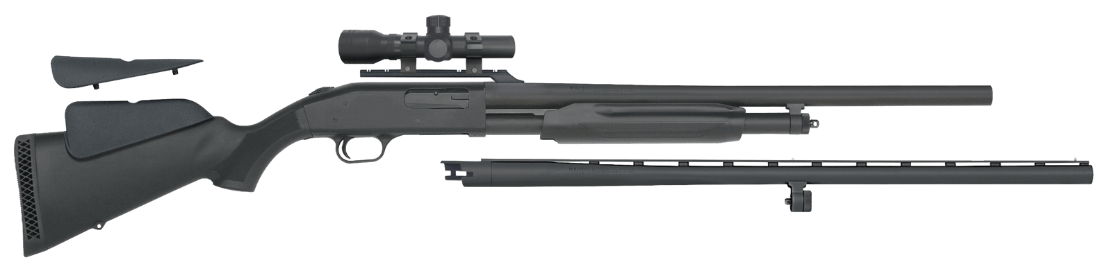 Mossberg 58244 500 Field/Deer 12 Gauge 5+1 3" 28" Vent Rib/24" Slugster Barrels, Blued Metal Finish, Synthetic Dual Comb Stock,  Includes Accu-Set Chokes & 2.5x20mm Scope