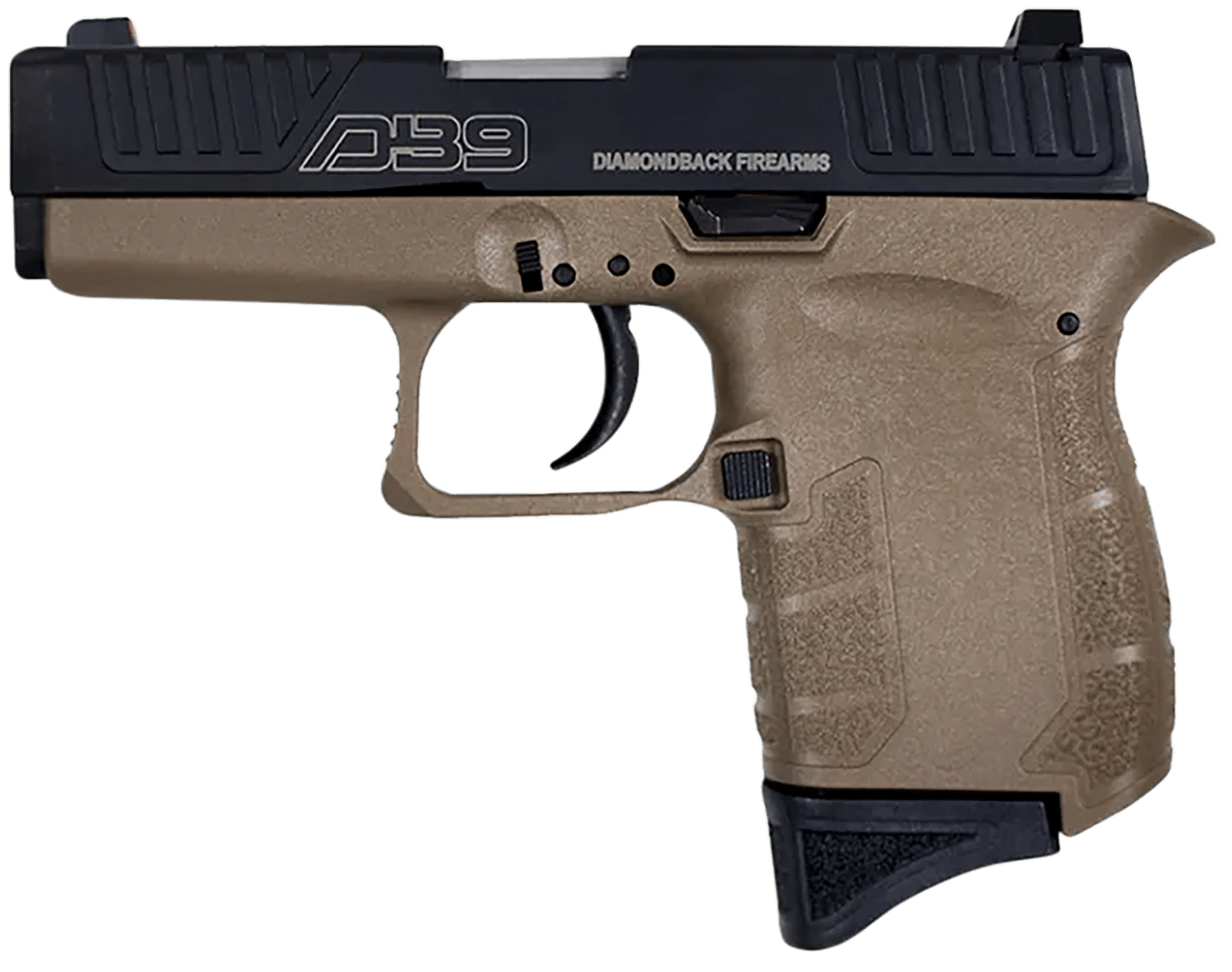 Diamondback DB0200P061 DB9 Gen4 Micro-Compact Frame 9mm Luger 6+1, 3.10" Stainless Steel Barrel, Black Nitride Serrated Stainless Steel Slide, Flat Dark Earth Polymer Frame & Grip