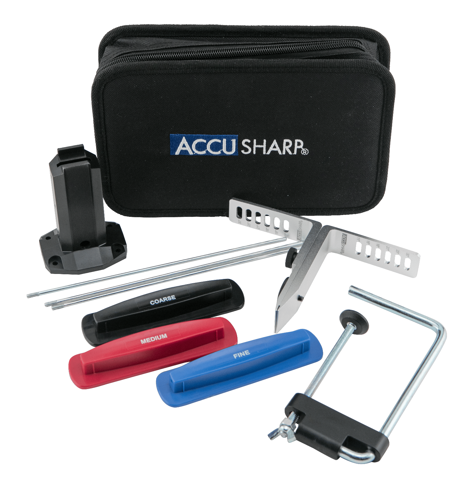 AccuSharp 060C 3-Stone Precision Set Coarse/Medium/Fine Diamond, Alumina, Ceramic Sharpener Multi Color
