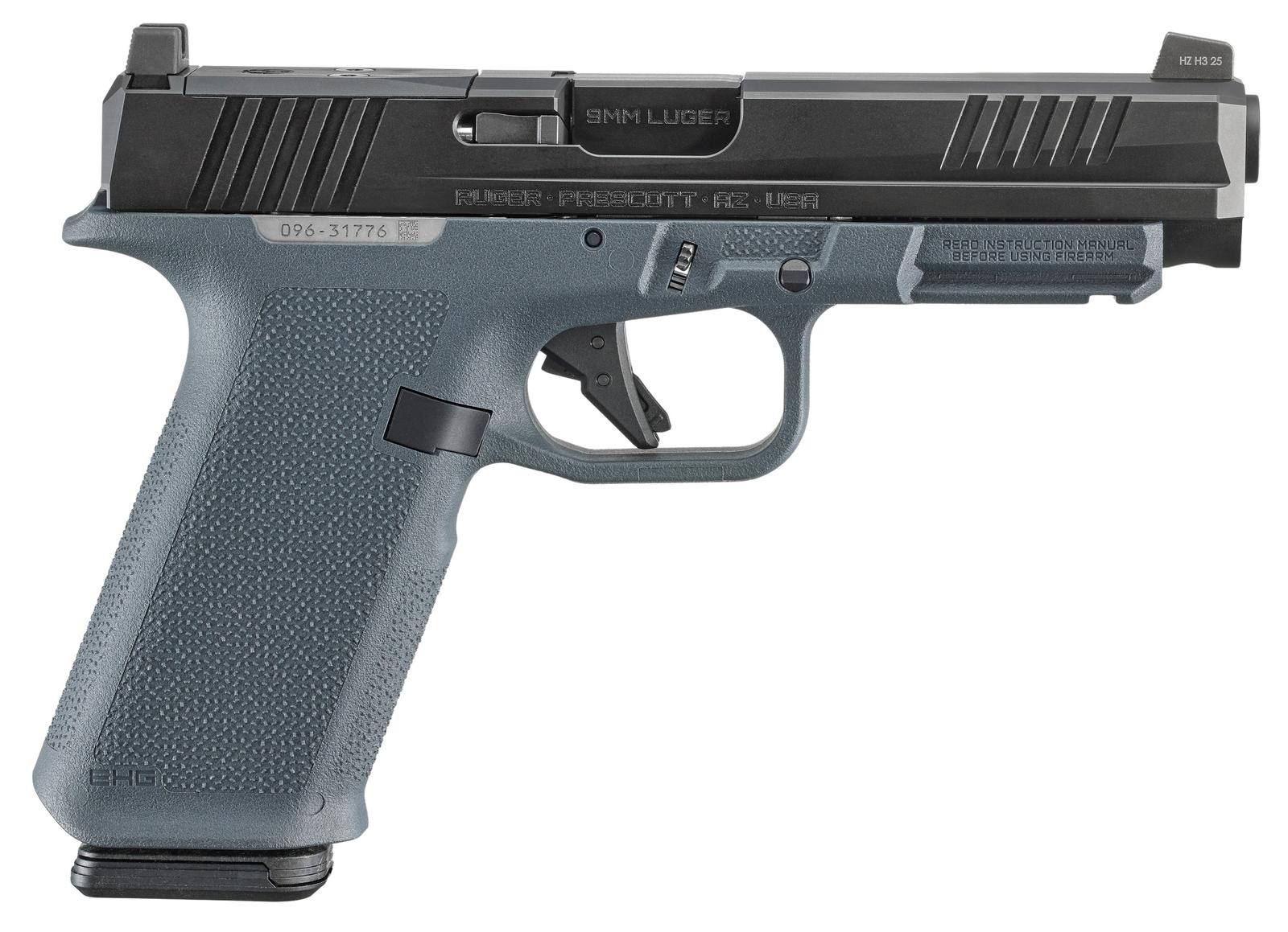 Ruger 19443 RXM  9mm Luger 17+1 4.50" Black FNC Nitride Alloy Steel Barrel & Optic Ready/Serrated Slide, Stealth Gray Polymer Frame w/Accessory Rail, Textured Grip, RMR/RMSc/DeltaPoint Pro Footprint