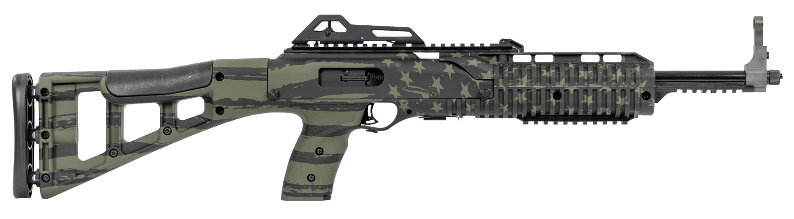 Hi-Point 995TSFLGOD 995TS Carbine 9mm Luger 16.50" 10+1, OD Green American Flag, Skeletonized Stock, Adjustable Sights
