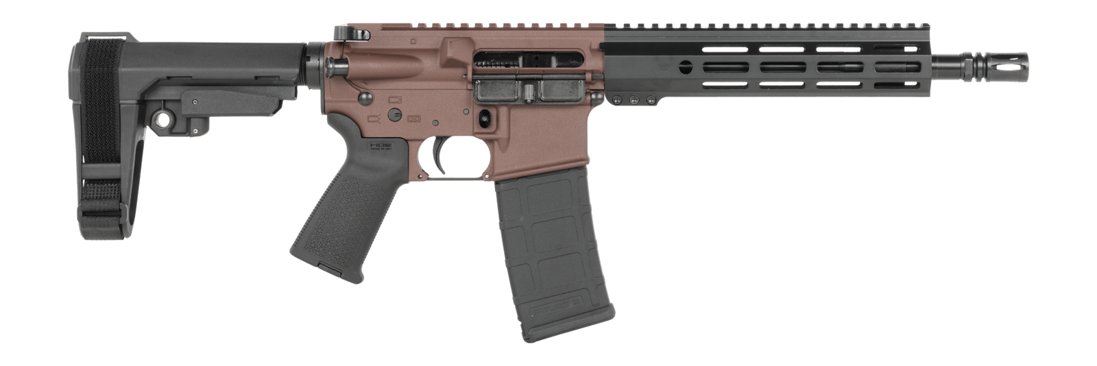 Shark Coast Tactical SCC07190HOLM-P Holmes  5.56 NATO 30+1 10.50" Black Nitride Threaded Barrel, Aluminum Receiver w/Picatinny Rail, M-LOK Handguard, Polymer SB Tactical SBA3 Brace, Polymer Grip