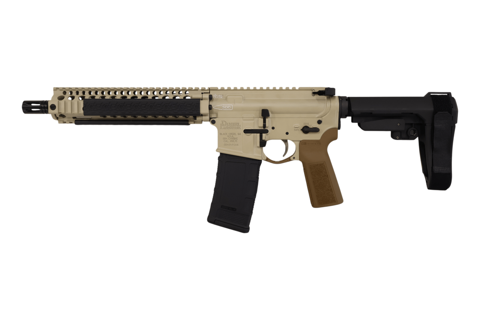 DANIEL DEFENSE MK18 ELITE 300BLK PISTOL 10.3" FDE SB TACTICAL BRACE 1-30RD MAG