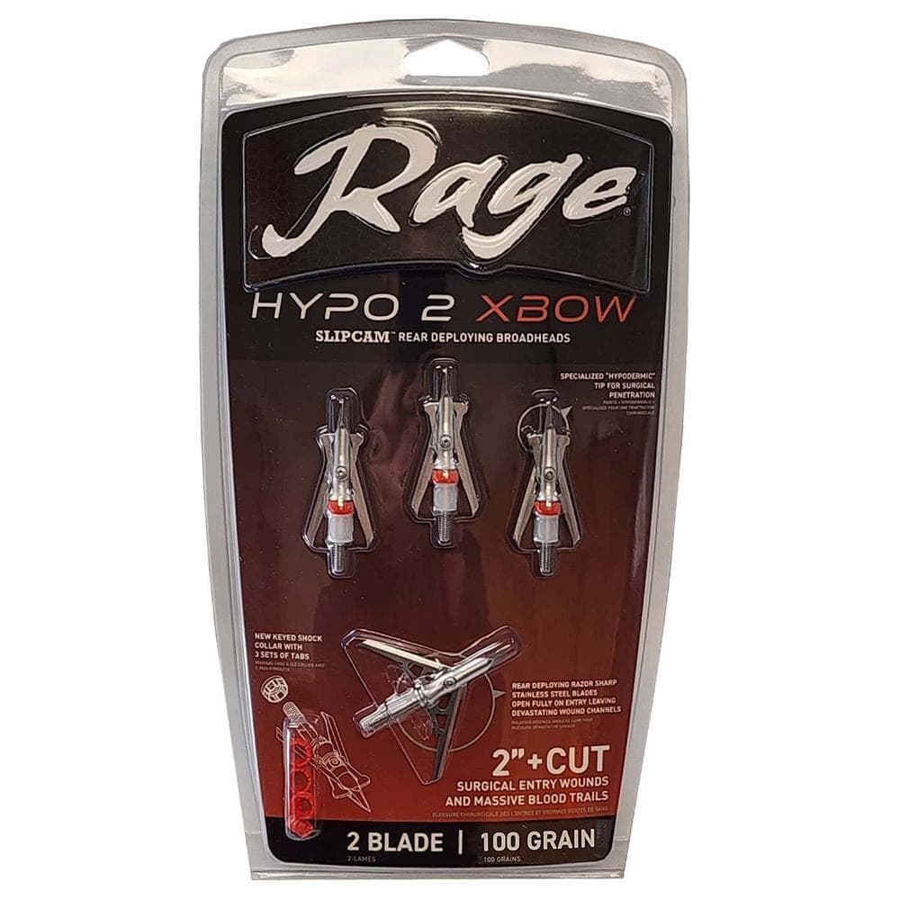 Rage Hypo 2 Crossbow Broadheads 100 gr 2" 4/ct