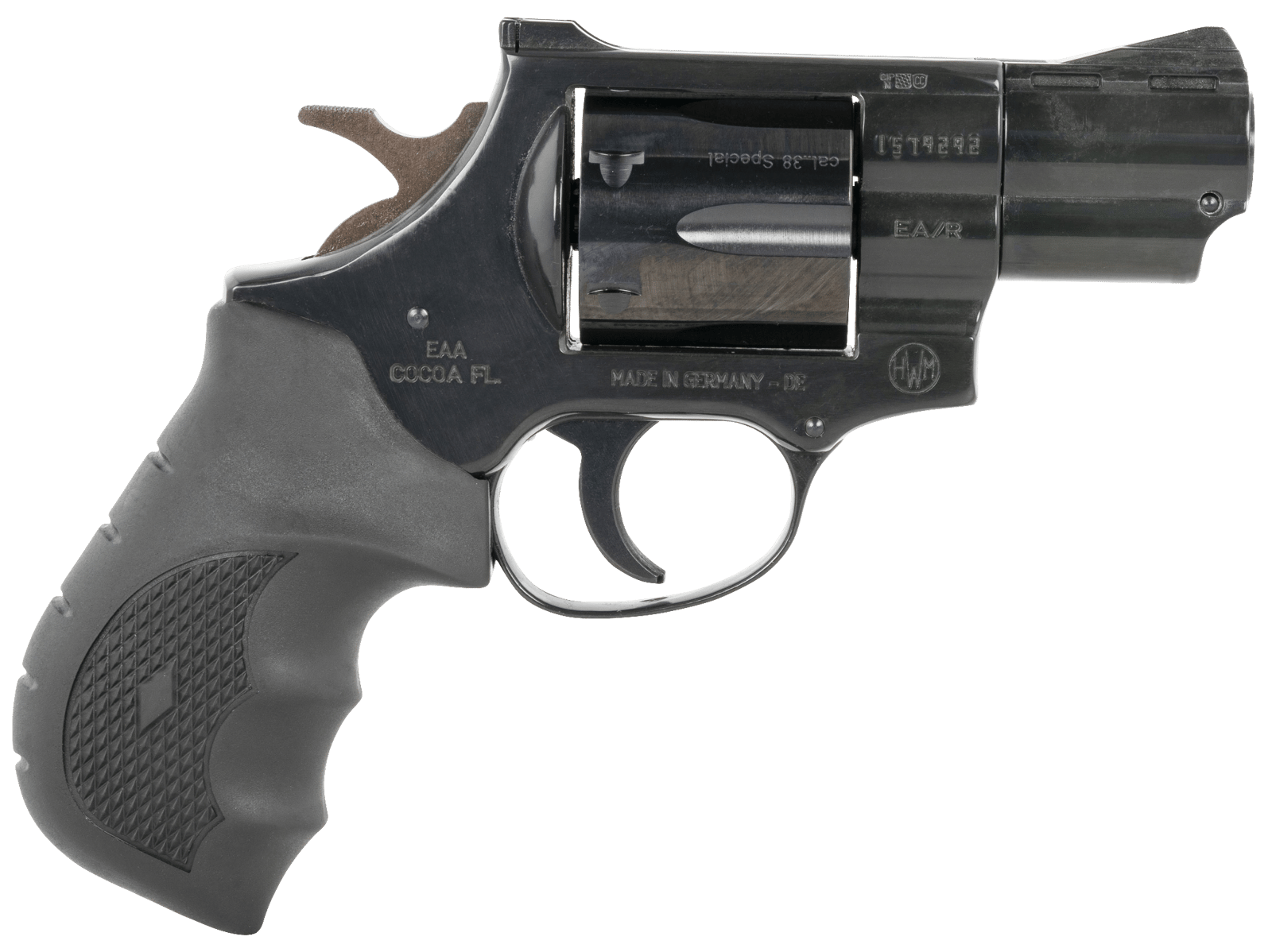 Weihrauch Guns 770125 Windicator  38 Special 6rd 2" Blued Steel Barrel & Cylinder, Compact Blued  Steel Frame w/Exposed Hammer, Ramp Front/Fixed Rear Sights, Finger Grooved Black Rubber Grip