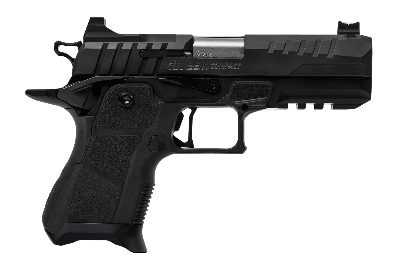 Oa Defense  2311 Pro Compact 9mm Luger 15+1 4.25" DLC Black Steel Optic Ready/Serrated Slide, Black Aluminum Frame w/Picatinny Rail, Black Polymer Grip, Ambidextrous