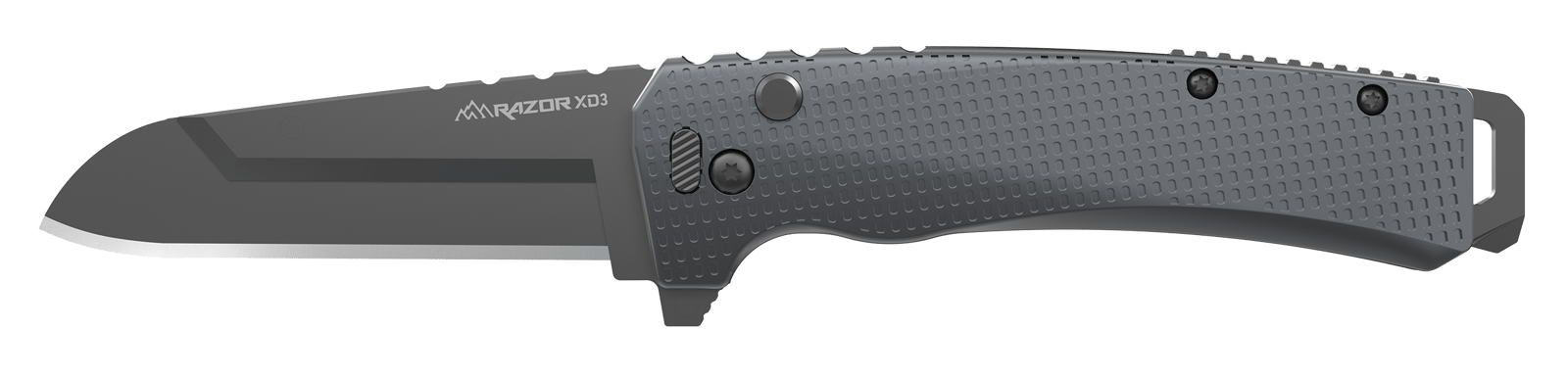 Outdoor Edge XDS330AC Razor XD3  3" Folding Plain 420J2 SS Blade Charcoal