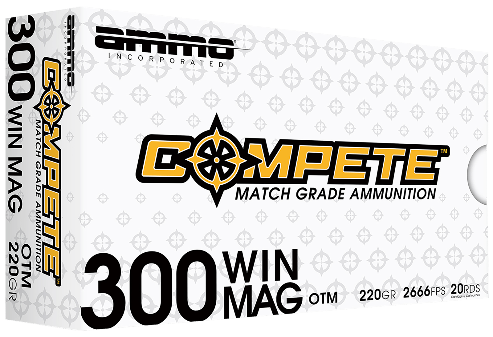 Ammo Inc 300WM190BTHPA20 Compete  300WinMag 220gr Open Tip Match 20 Per Box/10 Case