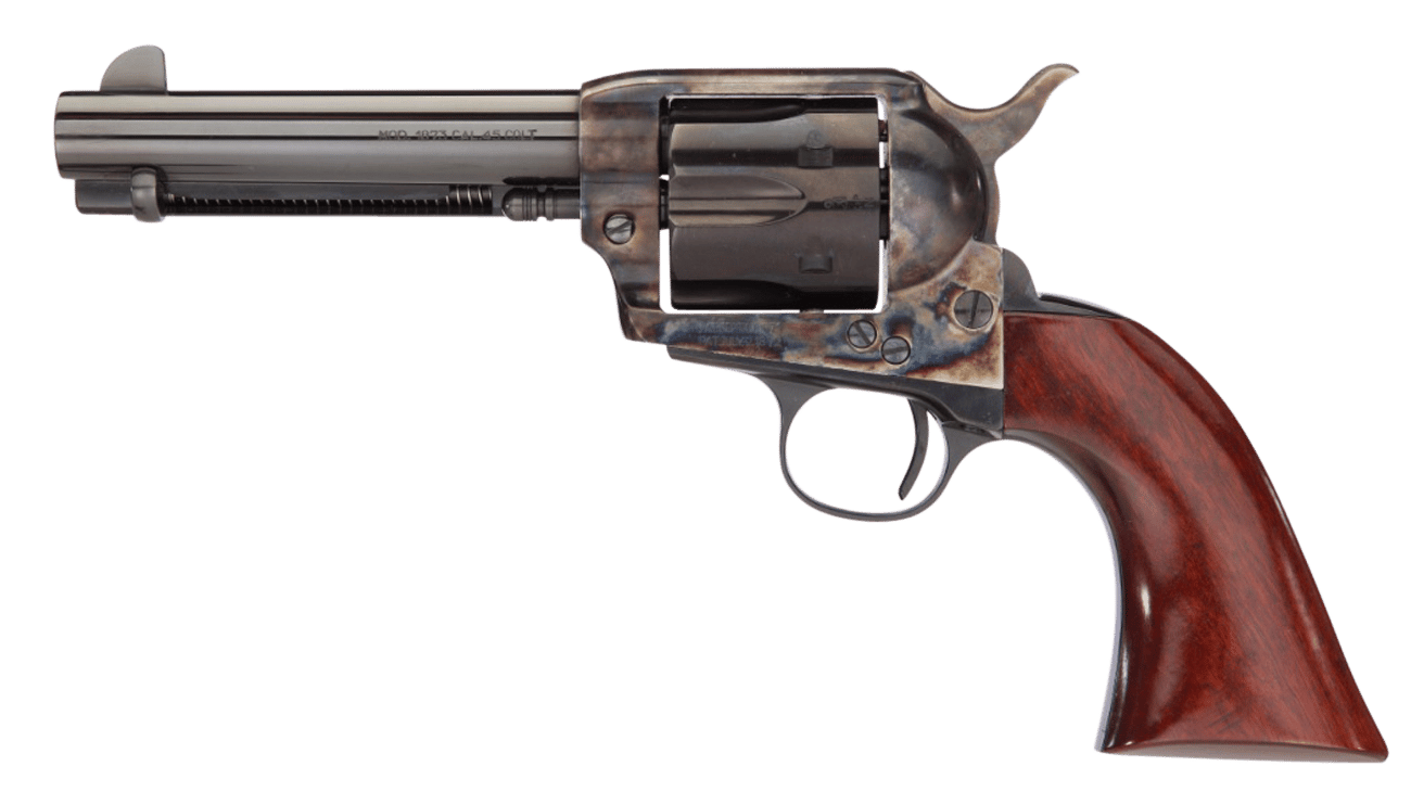 Taylors & Company 555149 1873 Cattleman Gunfighter 45 Colt (LC) 6rd 4.75" Blued Cylinder & Barrel Color Case Hardened Steel Frame Walnut Army Size Grip