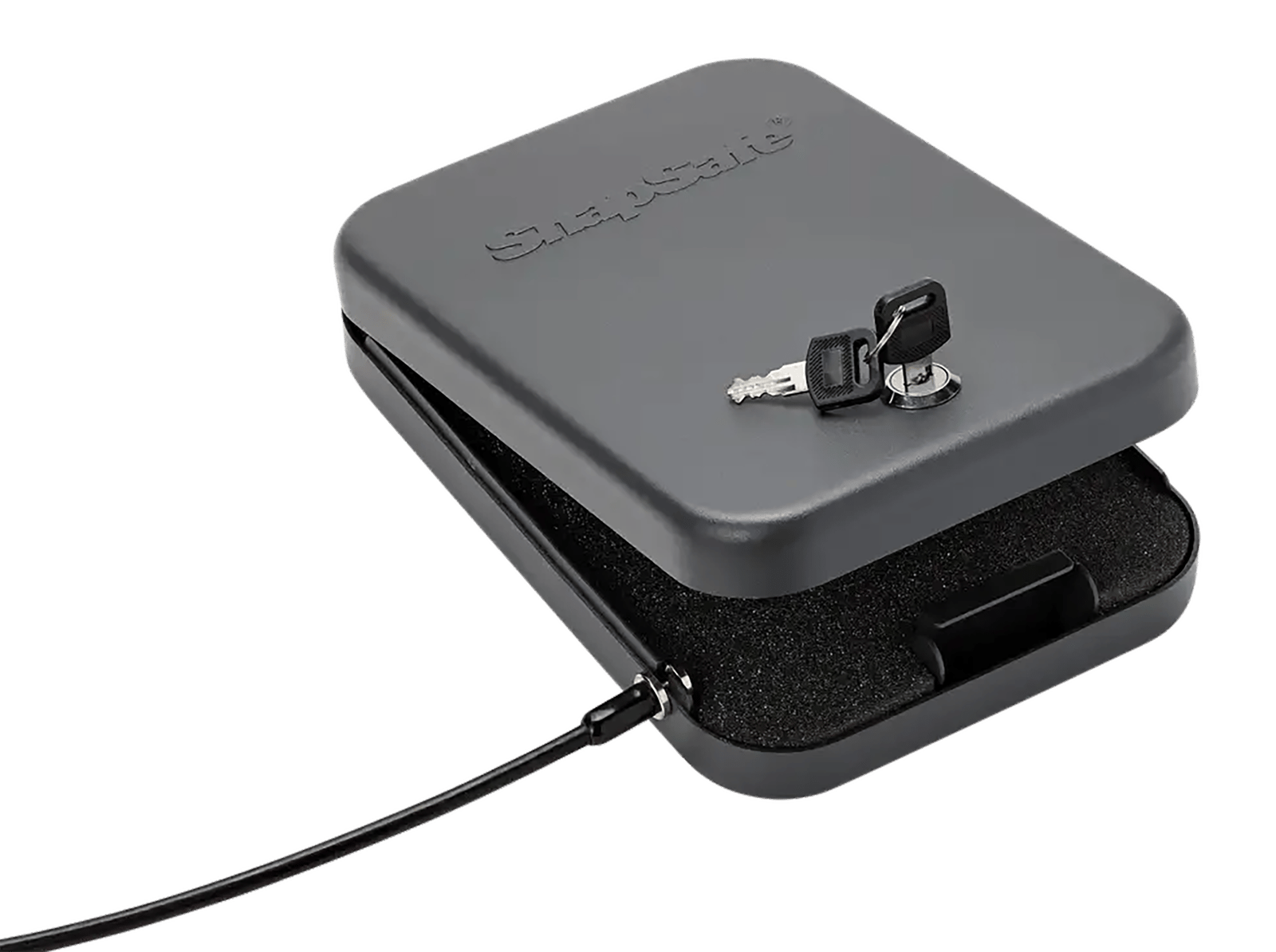 SnapSafe 75200 Lock Box  Large Key Entry Black Steel Holds 1 Handgun 9.50" L x 6.50" W x 1.75" D